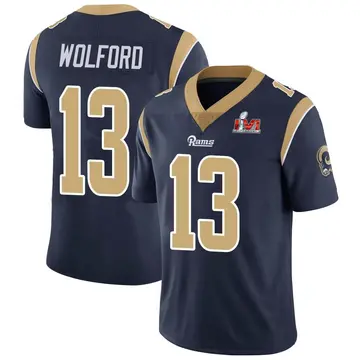 Youth Nike Los Angeles Rams John Wolford Navy Team Color Vapor Untouchable Super Bowl LVI Bound Jersey - Limited