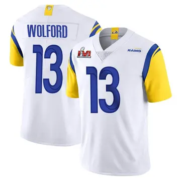 Youth Nike Los Angeles Rams John Wolford White Vapor Untouchable Super Bowl LVI Bound Jersey - Limited