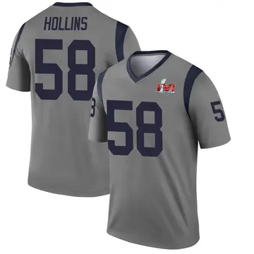 Youth Nike Los Angeles Rams Justin Hollins Gray Inverted Super Bowl LVI Bound Jersey - Legend