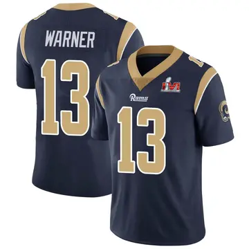 Youth Nike Los Angeles Rams Kurt Warner Navy Team Color Vapor Untouchable Super Bowl LVI Bound Jersey - Limited