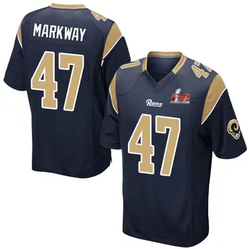 Youth Nike Los Angeles Rams Kyle Markway Navy Team Color Super Bowl LVI Bound Jersey - Game