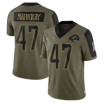 Youth Nike Los Angeles Rams Kyle Markway Olive 2021 Salute To Service Jersey - Limited