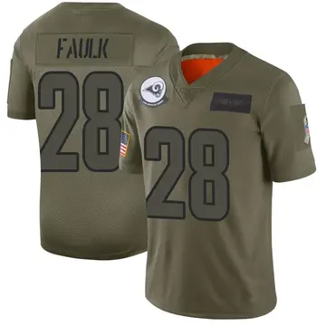 Youth Nike Los Angeles Rams Marshall Faulk Camo 2019 Salute to Service Jersey - Limited