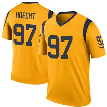 Youth Nike Los Angeles Rams Michael Hoecht Gold Color Rush Jersey - Legend