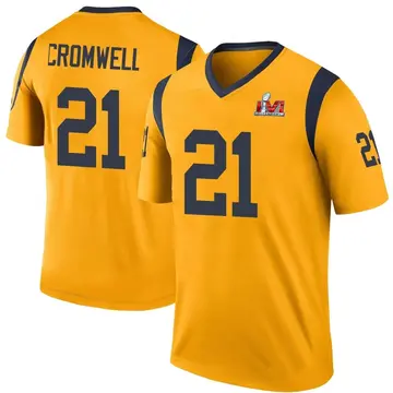 Youth Nike Los Angeles Rams Nolan Cromwell Gold Color Rush Super Bowl LVI Bound Jersey - Legend