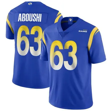 Youth Nike Los Angeles Rams Oday Aboushi Royal Alternate Vapor Untouchable Jersey - Limited