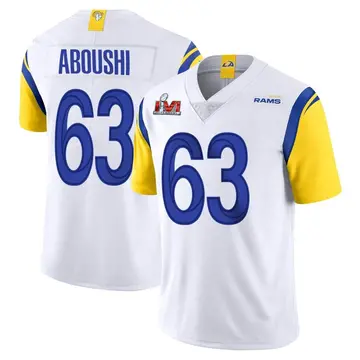 Youth Nike Los Angeles Rams Oday Aboushi White Vapor Untouchable Super Bowl LVI Bound Jersey - Limited
