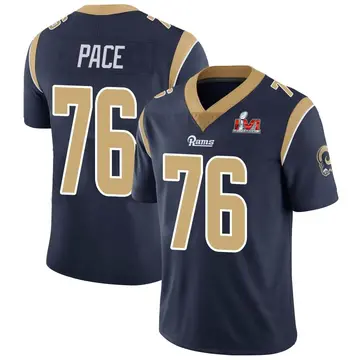 Youth Nike Los Angeles Rams Orlando Pace Navy Team Color Vapor Untouchable Super Bowl LVI Bound Jersey - Limited