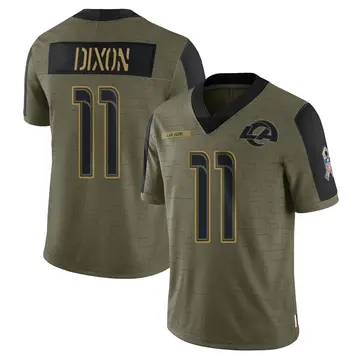 Youth Nike Los Angeles Rams Riley Dixon Olive 2021 Salute To Service Jersey - Limited