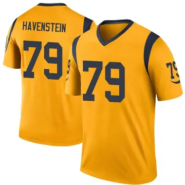 Youth Nike Los Angeles Rams Rob Havenstein Gold Color Rush Jersey - Legend