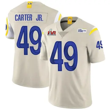 Youth Nike Los Angeles Rams Roger Carter Jr. Bone Vapor Super Bowl LVI Bound Jersey - Limited