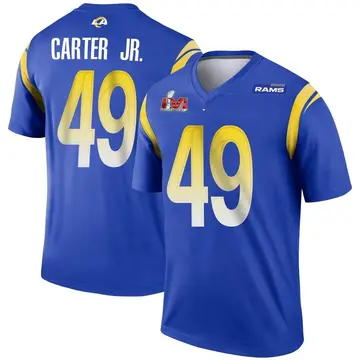 Youth Nike Los Angeles Rams Roger Carter Jr. Royal Super Bowl LVI Bound Jersey - Legend