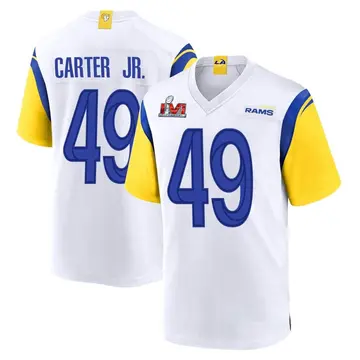 Youth Nike Los Angeles Rams Roger Carter Jr. White Super Bowl LVI Bound Jersey - Game