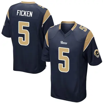 Youth Nike Los Angeles Rams Sam Ficken Navy Team Color Jersey - Game