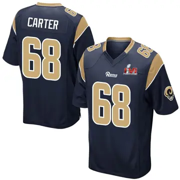 Youth Nike Los Angeles Rams T.J. Carter Navy Team Color Super Bowl LVI Bound Jersey - Game