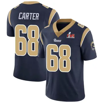 Youth Nike Los Angeles Rams T.J. Carter Navy Team Color Vapor Untouchable Super Bowl LVI Bound Jersey - Limited