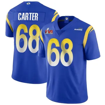 Youth Nike Los Angeles Rams T.J. Carter Royal Alternate Vapor Untouchable Super Bowl LVI Bound Jersey - Limited