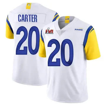 Youth Nike Los Angeles Rams TJ Carter White Vapor Untouchable Super Bowl LVI Bound Jersey - Limited
