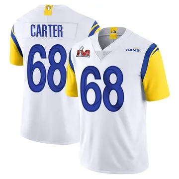 Youth Nike Los Angeles Rams T.J. Carter White Vapor Untouchable Super Bowl LVI Bound Jersey - Limited