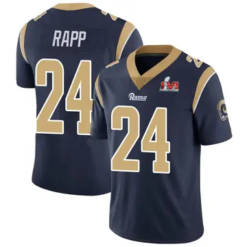 Youth Nike Los Angeles Rams Taylor Rapp Navy Team Color Vapor Untouchable Super Bowl LVI Bound Jersey - Limited