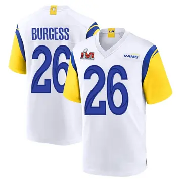 Youth Nike Los Angeles Rams Terrell Burgess White Super Bowl LVI Bound Jersey - Game
