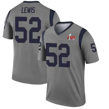 Youth Nike Los Angeles Rams Terrell Lewis Gray Inverted Super Bowl LVI Bound Jersey - Legend