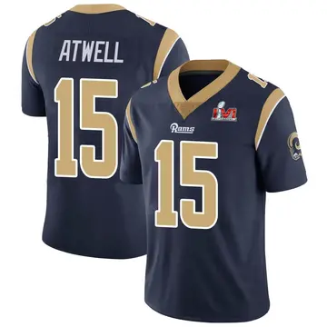 Youth Nike Los Angeles Rams Tutu Atwell Navy Team Color Vapor Untouchable Super Bowl LVI Bound Jersey - Limited