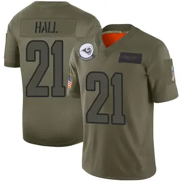Youth Nike Los Angeles Rams Tyler Hall Camo 2019 Salute to Service Jersey - Limited
