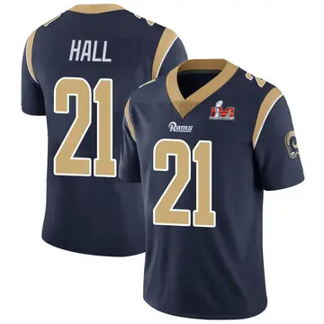 Youth Nike Los Angeles Rams Tyler Hall Navy Team Color Vapor Untouchable Super Bowl LVI Bound Jersey - Limited