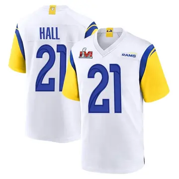 Youth Nike Los Angeles Rams Tyler Hall White Super Bowl LVI Bound Jersey - Game