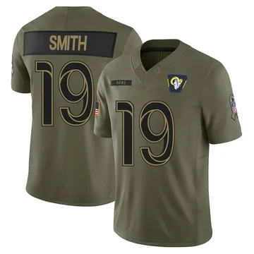 Youth Nike Los Angeles Rams Xavier Smith Olive 2025 Salute to Service Jersey - Limited